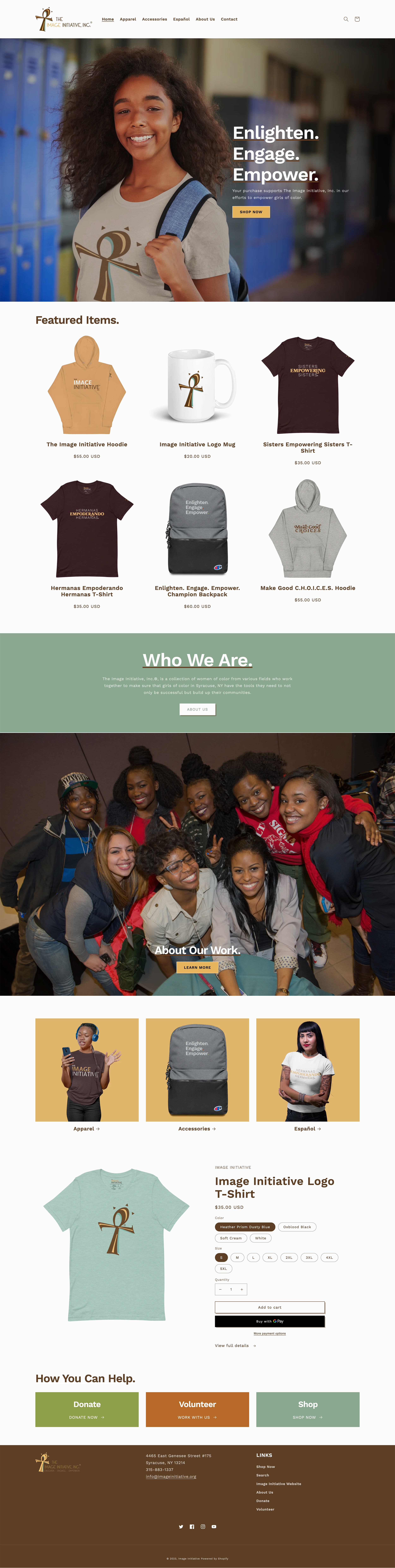 The Image Initiative Shopify website design