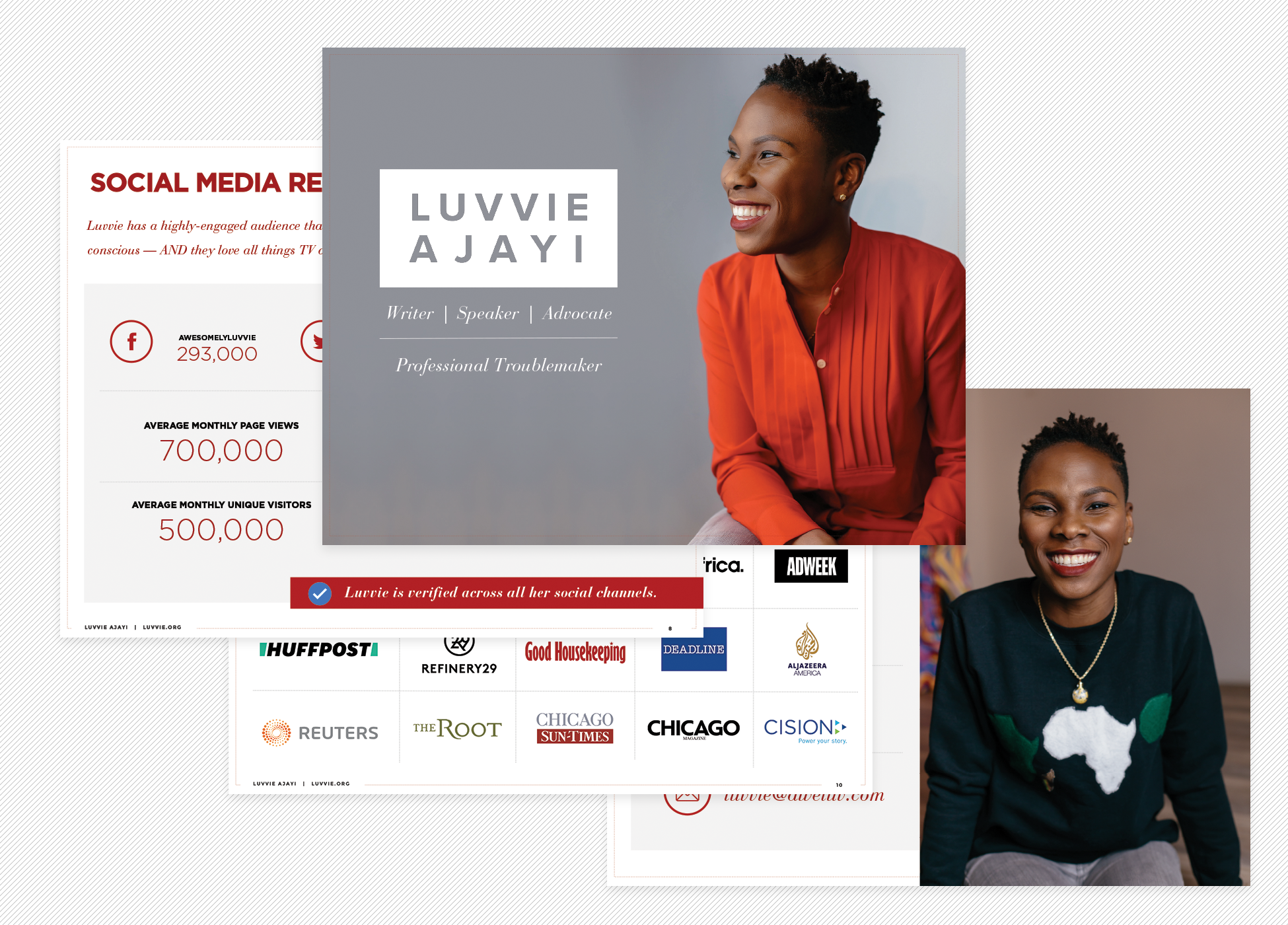 Press Kit design and layout for Luvvie Ajayi